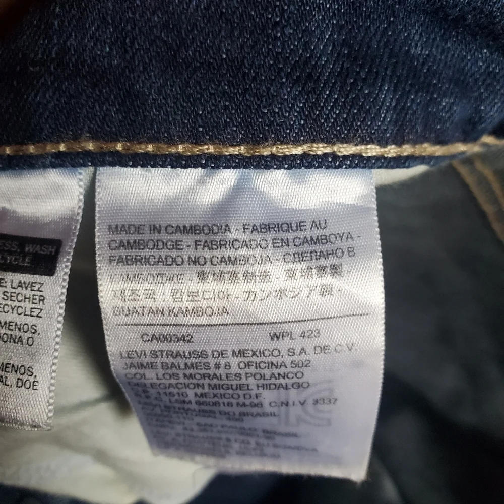 Levi's 510 Denim Blue Jeans Straight Leg 36x32
